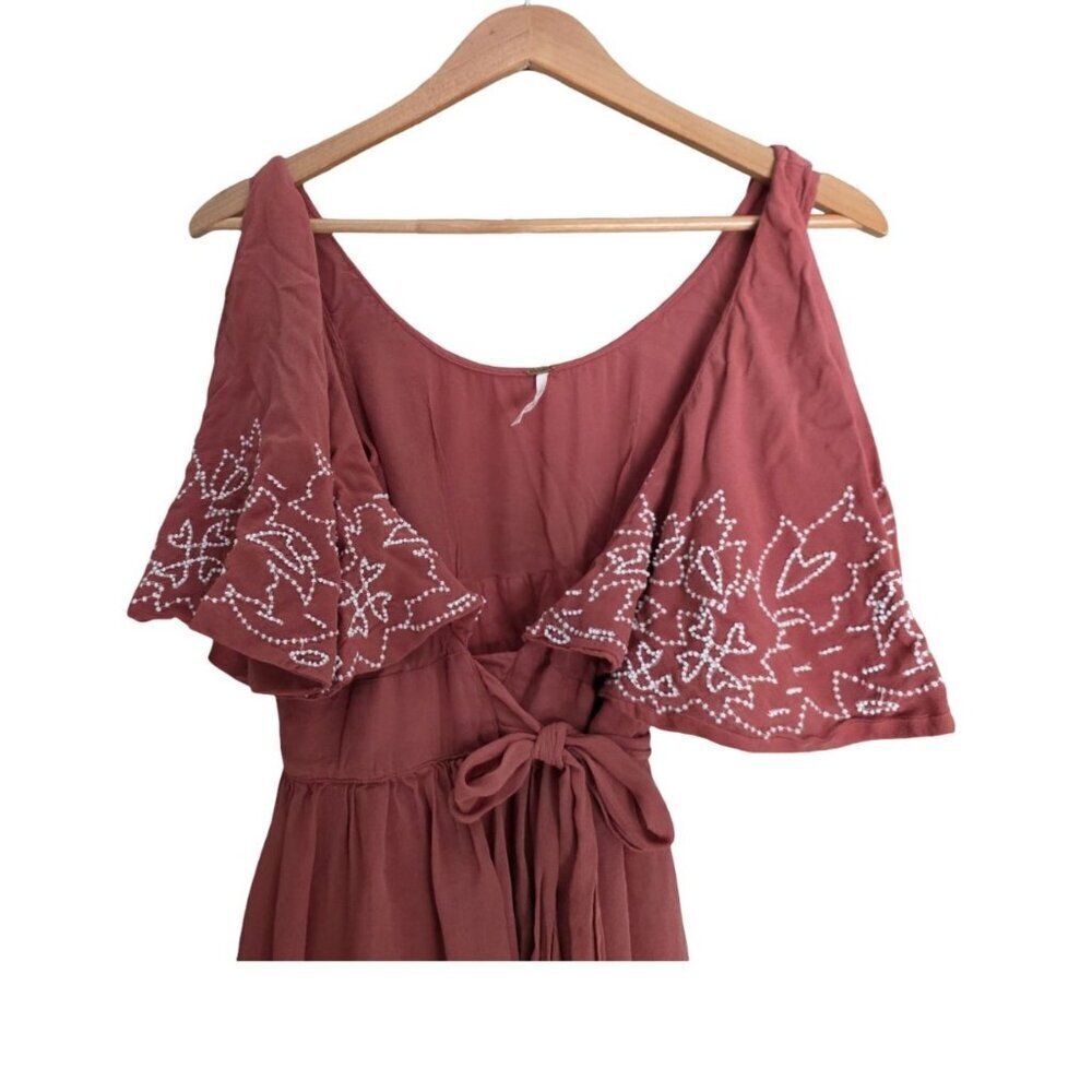 Women's - Free People Sylvia Beaded Wrap Dress, Size XS - Picture 3 of 11
